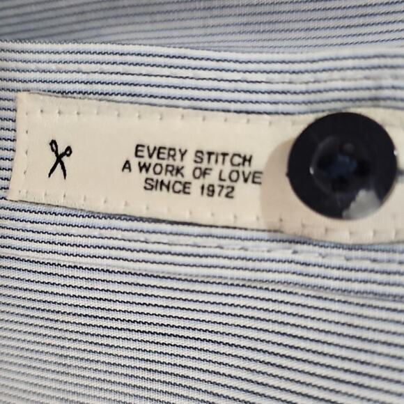 Marc Ecko Cut & Sew Button-Up Dress Shirt Pinstripe Blue Size XL - Picture 5 of 5